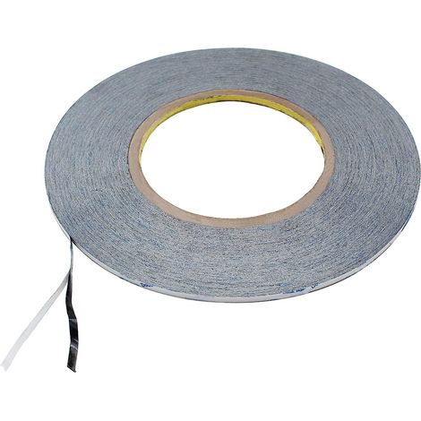 1 rouleau ruban adhésif double face, 50 m x 3 mm, résistant à l'humidité et aux températures, forte adhérence, non rayant, pour réparation électronique et décoration (1/5)