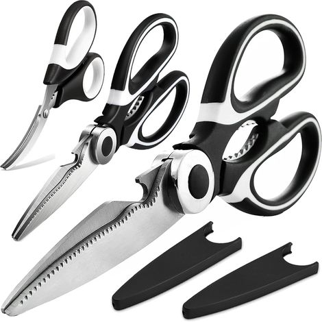 Küchenscheren, Allzweck, 3er-Pack – robuste Kochschere aus Edelstahl zum Schneiden von Fleisch, Lebensmitteln, scharfe Mehrzweckschere, spülmaschinenfest