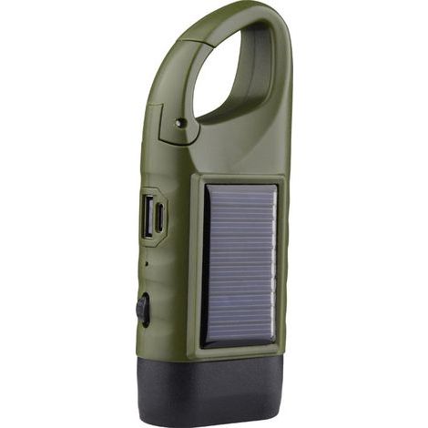 Lampe torche solaire à manivelle, source d'alimentation multifonctionnelle pour le camping, lampe de secours LED, éclairage extérieur, lampe torche à énergie solaire (1/5)