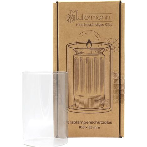 Schutzglas für 3 Tage Grablichter Ø 6,1 x 6,5 cm Grabkerze