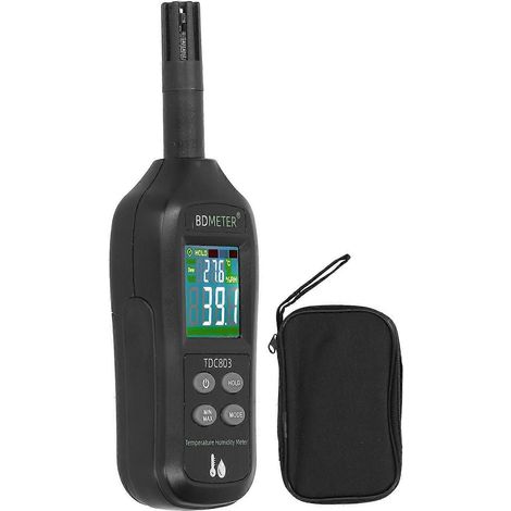 Thermometer-Hygrometer mit 4-stelliger Farb-LCD-Digitalanzeige, Temperatur- und Feuchtigkeitsmesser TDC803