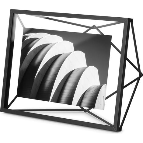 Cadre photo filaire en métal entre deux-verres, poser ou à accrocher, Noir, Pour 1 photo 10 x 15 cm (1/5)
