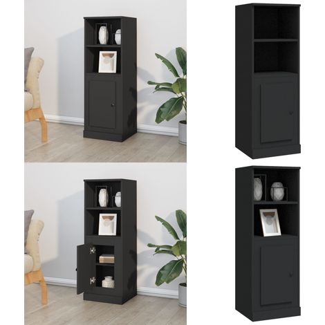 Buffet haut noir 36x35,5x103,5 cm bois d'ingénierie - Buffet Design Moderne - Meuble Rangement Cuisine - Buffet Noir - Buffet Industriel - Buffet Salon - Home & Living (1/5)