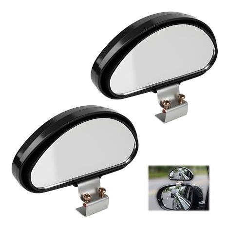 Set of 2 Adjustable Blind Spot Mirrors for All Vehicle Types - High Definition Convex Tempered Glass Mirrors - Universal Car Accessories for Safe Driving and Reducing (1/5)