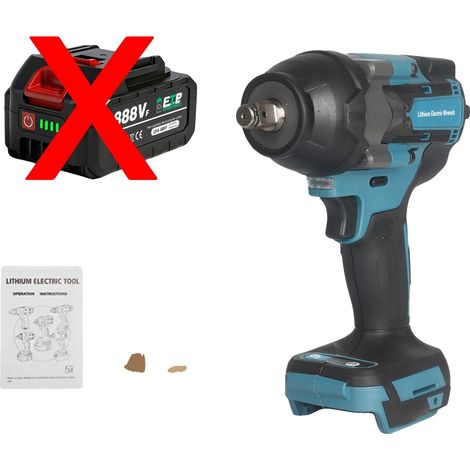 Clé à chocs, couple de 1800N.M, compatible avec les batteries lithium-ion 18V, Pas de clé à molette (1/2)