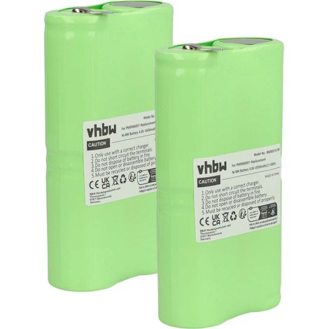 vhbw 2x batería compatible con Fluke 99, 98, 97, 96, 96B, 92B, 983, 95, 99B, 98 Auto, 97 Auto medidor (4500 mAh, 4,8 V, NiMH)