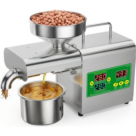 Pressa per olio completamente automatica, estrazione dell'olio ad alta efficienza per uso domestico, funzionamento con un solo pulsante, spremitura a caldo e a freddo, compatibile con 20 tipi di ingre