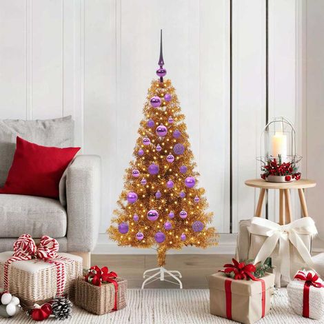 vidaXL Árbol de Navidad Dorado 120 cm PET (1/5)