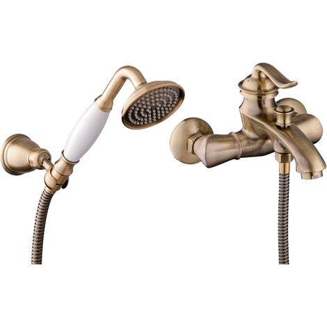 PaulGurkes Wannenset Bronze Aufputz Retro Nostalgie Antik Wannenarmatur (1/5)