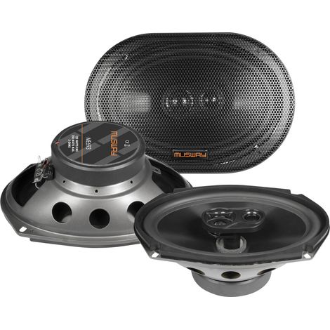 Musway ME693 - altavoces de tres vías, tamaño 6x9 pulgadas, potencia RMS 125 vatios, impedancia 3 ohmios