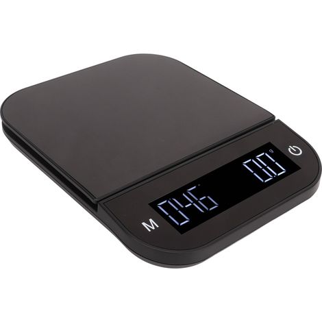 Balance de cuisine électrique, version anglaise, avec fonction épluchage, étanche, minuteur, plate, pour le café, 5 kg/0,1 g