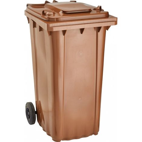 Cubo de baena WAVE 240-l plástico marrón