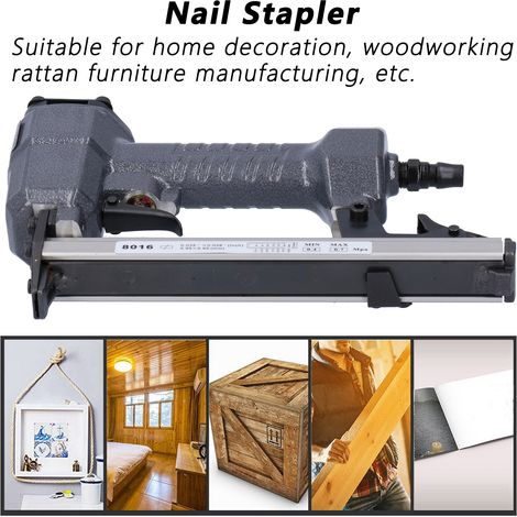 Clavadora neumática para hormigón y madera con carcasa de aluminio + 100 clavos de hierro (6–16 mm). (1/5)