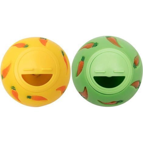 Niteangel Balle à friandises pour Petits Animaux, Small, Jaune et Vert. (1/5)