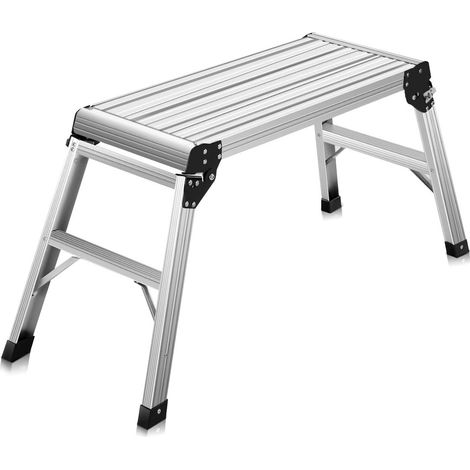 Costway – Escabeau pliable en aluminium 150 kg – Surface antidérapante – Coussins de sécurité – Pliable et léger pour intérieur/extérieur (1/5)