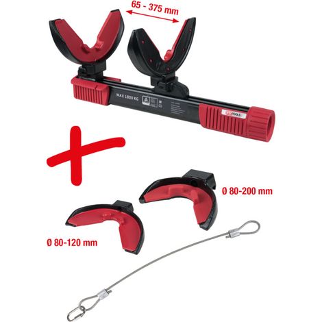 Ks Tools – Kit de compresseur de ressort 6 pièces – Pour ressorts coniques et ronds – Capacité 80-200mm – Compression max 1800kg – Câble de sécurité