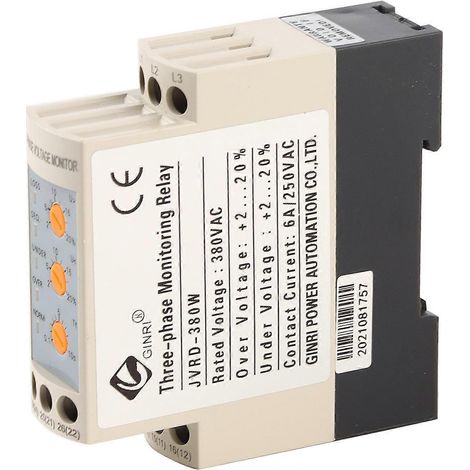 Über- und Unterspannungsschutz, einstellbares 3-Phasen-Überwachungsrelais JVRD‑380W 380V