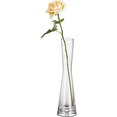 Klare Knospenvase, Glasvase im Vintage-Stil, dekorative Vase für eine einzelne Blume, ideal für Zuhause, Büro oder Hochzeit – 20 cm