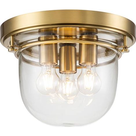 Elstead Quoizel Whistling Lampada da soffitto semi-incasso a sfera in ottone spazzolato, IP44 (1/5)
