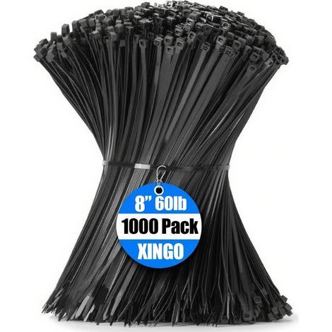 1000 Colliers De Serrage, Nylon 66 Résistant Aux Uv, 200mm X 4.8mm, Pour Intérieur Et Extérieur (1/5)