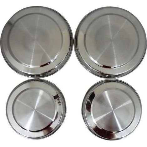 Couvercle Plaque De Cuisson - Acier Inoxydable - Pour Plaques Electriques - 2 x 17.5 cm + 2 x 21.5 cm - Lot De 4 (1/5)