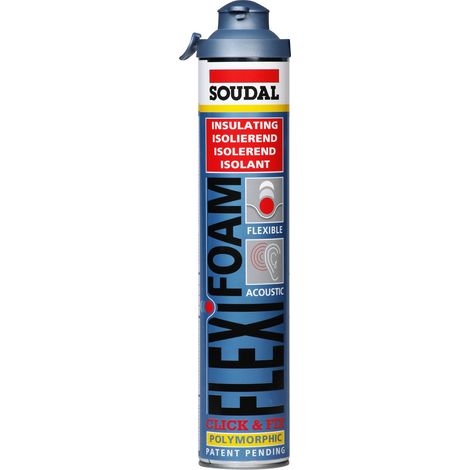 Soudal – Mousse polyuréthane expansive Flexifoam Click&Fix – 750ml – Pour espaces confinés et chantiers humides – Application facile et rapide (1/4)