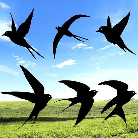 Blackbird Metal Wall Decoration, Swallow Metal Outdoor Decoration, Home Yard Bird Wall Sculpture Salon Salle de Bain Jardin (1/3)
