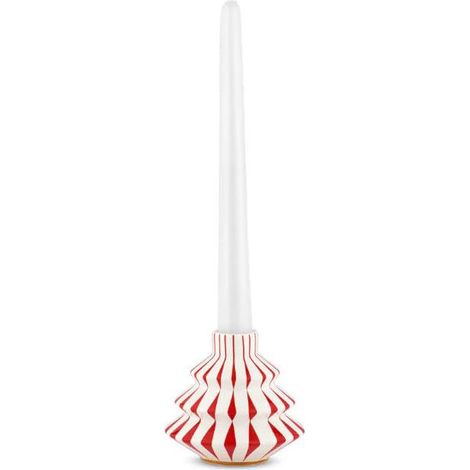 Alessi Delight Candeliere in Porcellana Decorata a Mano Nika Zupanc NZ07 9 cm Bianco e Rosso