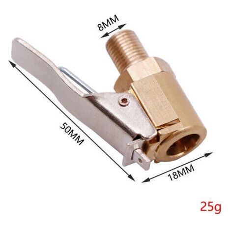 BUNTHAUS 2 Pièce Adaptateur de Valve de Pneu de Voiture, 8 mm Pompe de Embout Laiton Gonflage Valve Clip Pince Connecteur Adaptateur pour Pneu de Voiture ou Camion