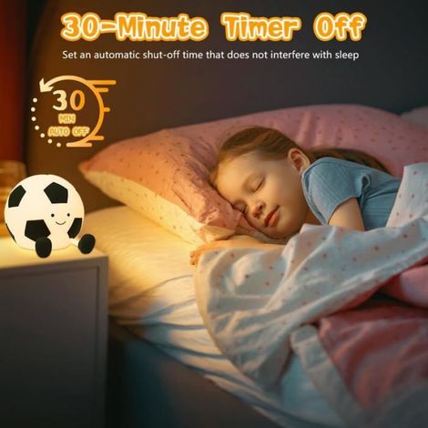 Veilleuse de football Ainiv, veilleuse en silicone mignonne pour enfants, lampe de nuit rechargeable par USB, (1/5)