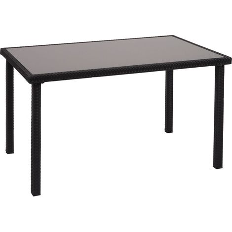 Poly-Rattan Tisch HHG-951, Gartentisch Balkontisch, 120x75cm schwarz
