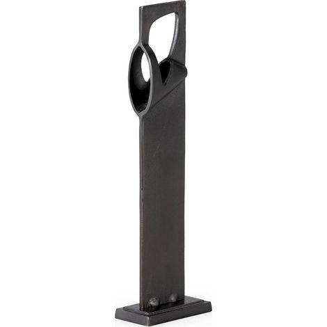 Sculpture élégante en aluminium fini plomb antique - Noir antique raffiné (1/3)