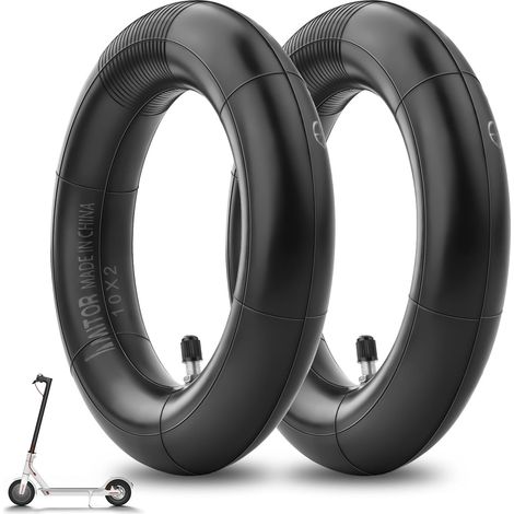 Chambre à Air 10x2 Renforcé, Chambre a Air Trotinette Electrique 10x2-6.1 10 Pouces avec Valve Droite Argentée, Haute Élasticité et Durabilité, 2MM Épaisseur, 2PCS (1/5)