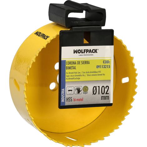 Lame bimetalliche ø 102 mm. temprate termicamente, base rinforzata. corona per legno, fori per legno, acciaio, ferro, plastica, ecc.