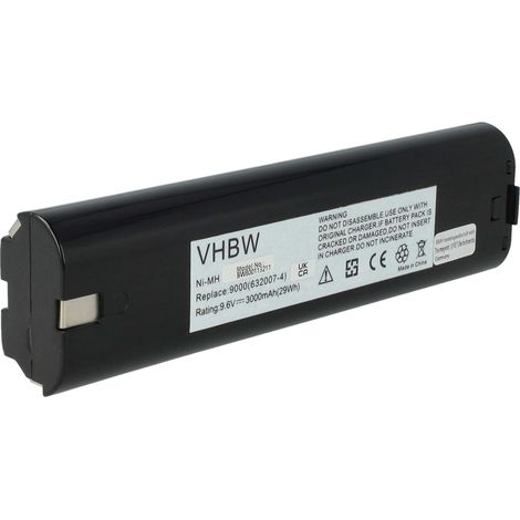 vhbw 1x Akku Ersatz für Makita 9034, 9033, 9600 für Werkzeug (3000 mAh, NiMH, 9,6 V)