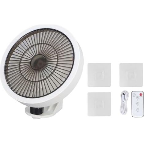 Petit ventilateur oscillant mural avec télécommande, veilleuse à 3 vitesses, idéal pour la chambre, la maison, le bureau et le garage. (1/5)