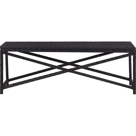 Maison Exclusive - Panchina da Giardino 120 cm in Polyrattan Nero (1/5)