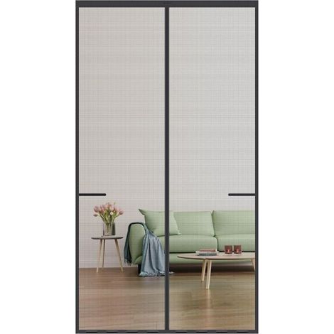 Schwarzes magnetisches Moskitonetz für Türen, 90 x 210 cm, insektenabweisend, geeignet für den Innen- und Außenbereich