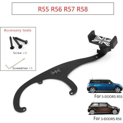 R55 R56 R57 Gray - Support de téléphone GPS pour MINI Cooper, support de navigation mobile, style intérieur d-Ywey (1/5)