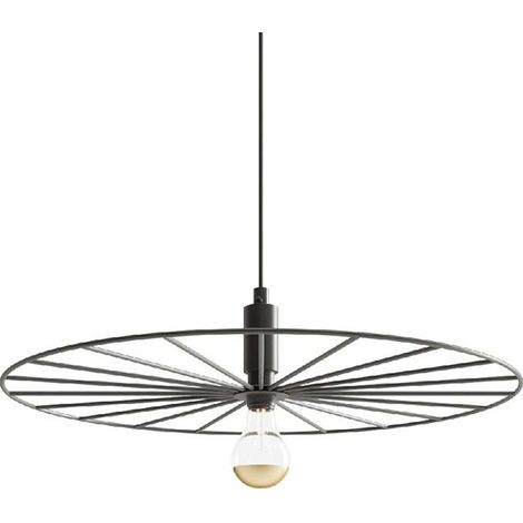 Pendelleuchte Designleuchte Hängelampe Retro Rad Wohnzimmerlampe schwarz D 45 cm (1/5)