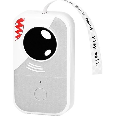 Étiqueteuse D30 avec ruban - Mini étiqueteuse Bluetooth D30, mini tablette pour téléphone, petite imprimante d'étiquettes (grise)