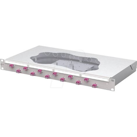 Metz Connect OpDAT fix2 Patchfeld splice 12xLC-D OM4 Panneau de brassage 483 mm (19) 1 UH gris clair