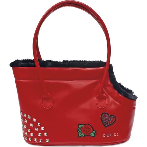 Sac de transport Perky en PU et en fourrure pour chiens
