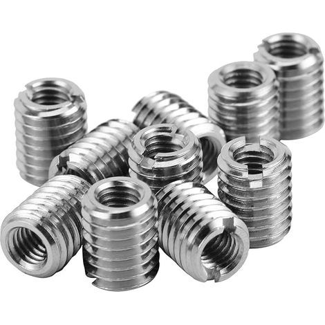 Kit de inserción de roscas de 10 piezas, rosca hembra M5 x 0,8, rosca macho M8 x 1,25, tuerca reductora de acero inoxidable de alta dureza para automóviles y turbinas de vapor. (1/5)