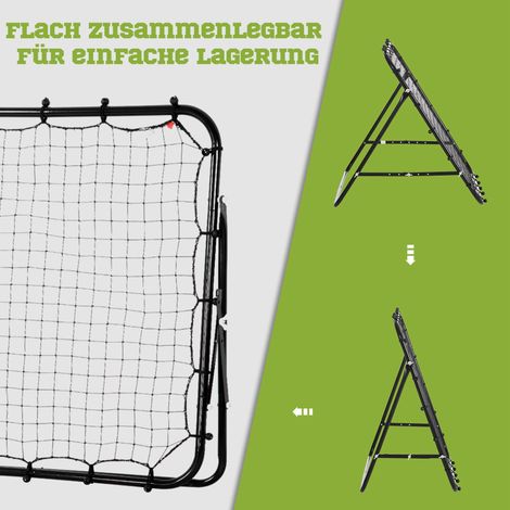 Mur de renvoi football 84x84cm, angle ajustable en continu, but d'entraînement pour tirs, passes et contrôle de balle jeunes, noir (1/5)