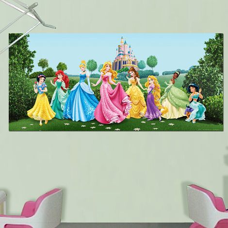 Poster géant Château et Princesses Disney intisse 202X90 CM (1/4)