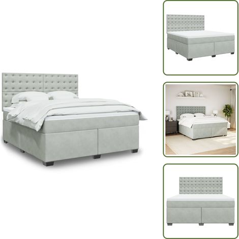 Sommier à lattes de lit et matelas Gris clair 180x200cm Velours - Sommier À Lattes De Lit - Sommiers À Lattes De Lit - Lit - Meuble De Chambre À Coucher (1/5)