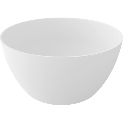 Baignoire autoportante en marbre coulé AVELOR ø115x55cm, Blanc mat (1/5)