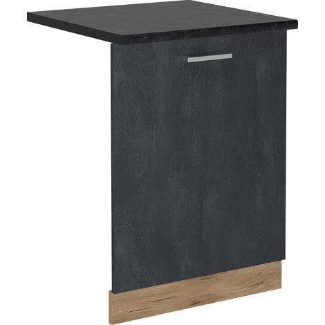 Pannello frontale della lavastoviglie R-Line, Calcestruzzo nero, 60 cm , PL Antracite, Vicco