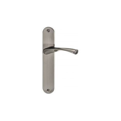 Poignée de porte coulissante Coralie nickel mat – 2 plaques rondes sans trou – Entraxe 195 mm – Pour épaisseur de porte 38 à 46 mm – Home Friendly